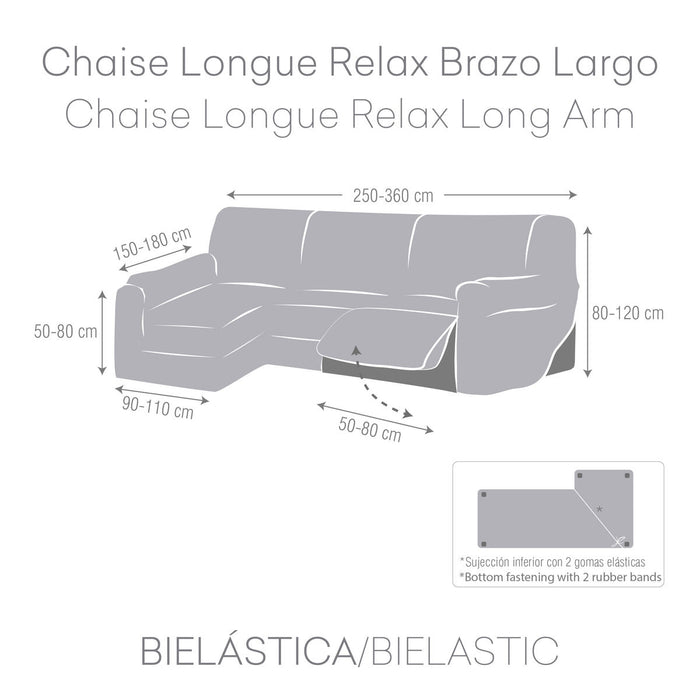 Husă de șezlong cu braț lung stâng Eysa JAZ Roșu Închis 180 x 120 x 360 cm