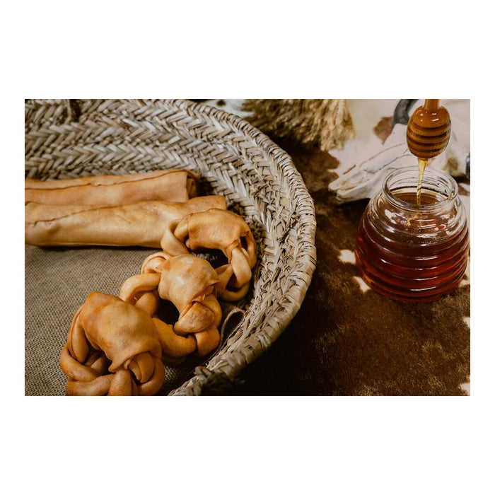 Gustare pentru câini Gloria Snackys Rawhide Miere 12 cm Donut Împletitură