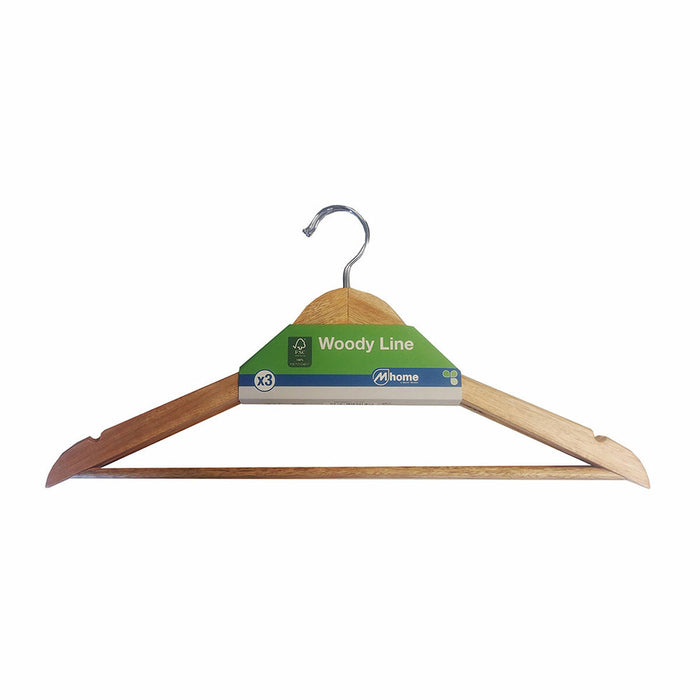 Umerașe Mondex Woody Line Ecologic Natural Lemn 3 Unități (42,5 x 23 cm)