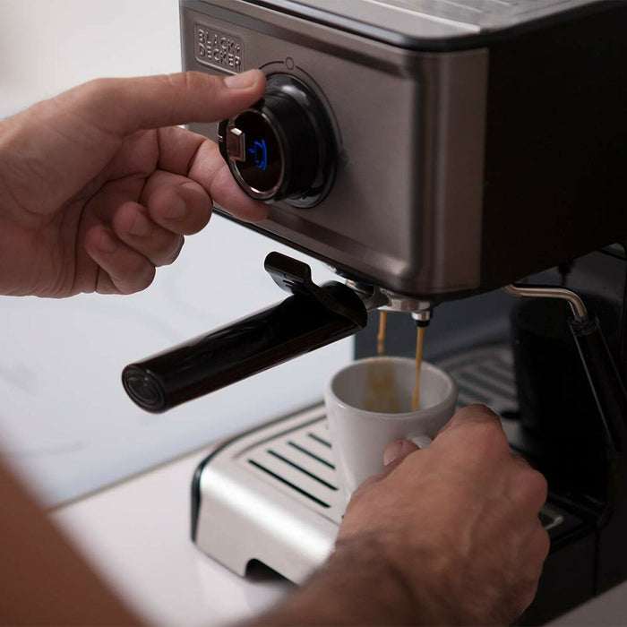 Cafetieră Express cu Braț Black & Decker ES9200010B                      1,2 L Negru Argintiu 2 Hrníčky