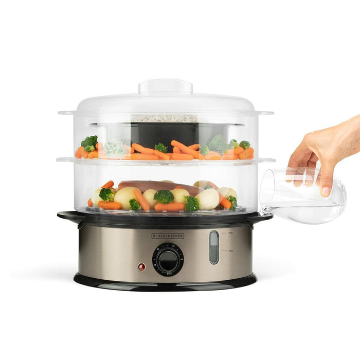 Aparat De Gătit Cu Aburi Black & Decker BXST800E Gri Oțel inoxidabil Plastic 800 W