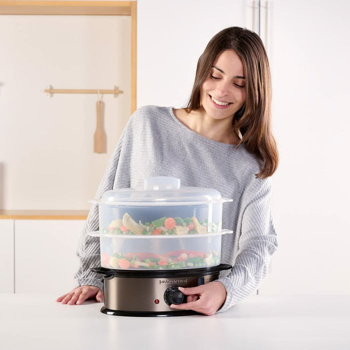 Aparat De Gătit Cu Aburi Black & Decker BXST800E Gri Oțel inoxidabil Plastic 800 W