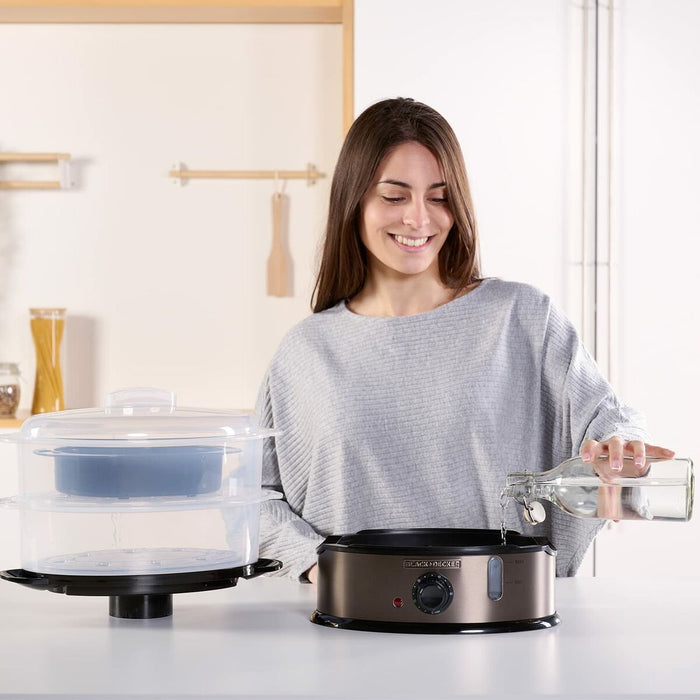 Aparat De Gătit Cu Aburi Black & Decker BXST800E Gri Oțel inoxidabil Plastic 800 W