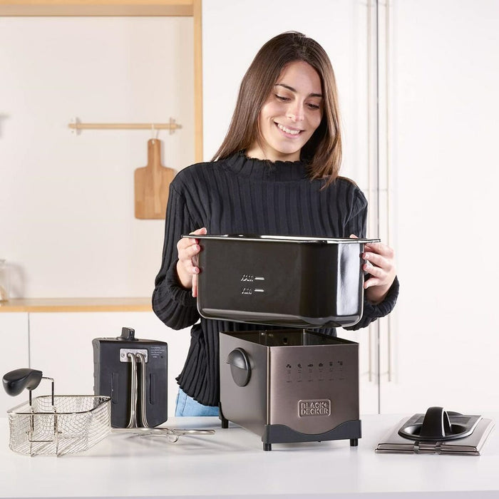 Friteuză fără Ulei Black & Decker ES9730040B Gri 2100 W 3 L