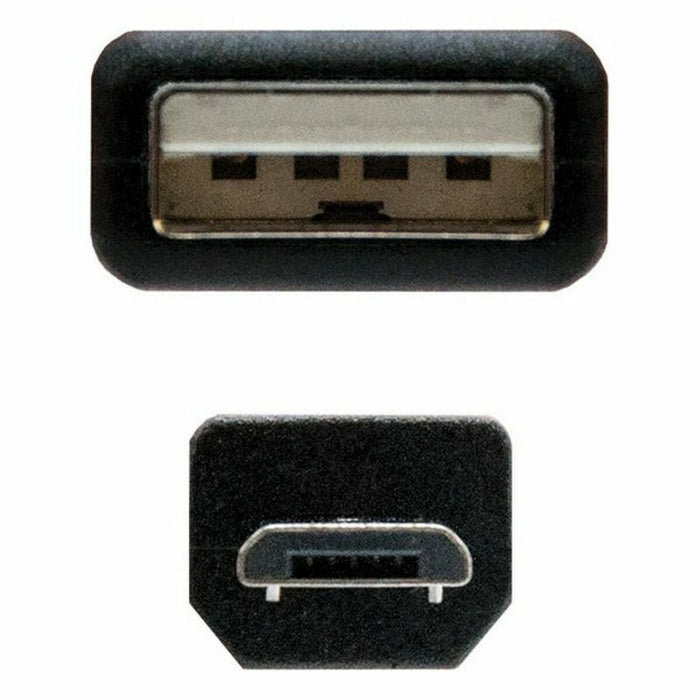 Cablu USB 2.0 A la Micro USB B NANOCABLE 10.01.0501 (1,8 m) Negru