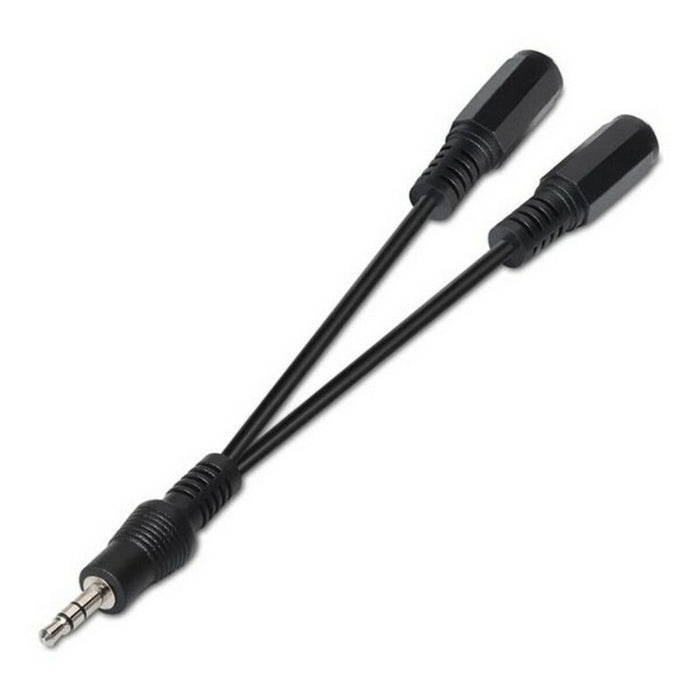 Cablu Audio Jack (3,5 mm) Divizor NANOCABLE 15 cm Negru 15 cm