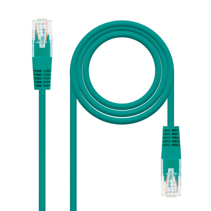 Cablu de Rețea Categoria 5e UTP NANOCABLE CABLE RED LATIGUILLO RJ45 CAT.5E UTP AWG24, VERDE, 3.0 M Verde 3 m