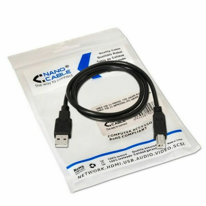 Cablu USB NANOCABLE AIEACI0014 10.01.0103BK A-B Imprimantă