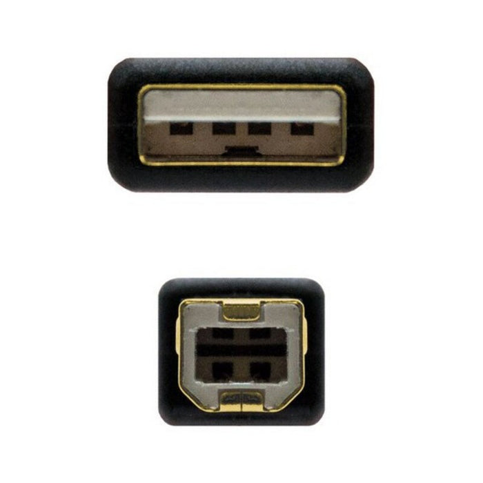 Cablu USB 2.0 A la USB B NANOCABLE 10.01.120 Negru
