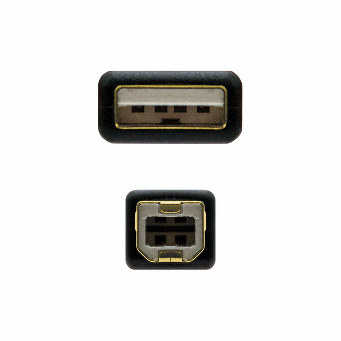 Cablu USB 2.0 A la USB B NANOCABLE 10.01.1203 Negru 3 m (1 Unități)