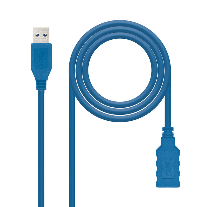 Cablu Prelungitor USB NANOCABLE CABLE USB 3.0, TIPO A/M-A/H, AZUL, 2.0 M Albastru 2 m