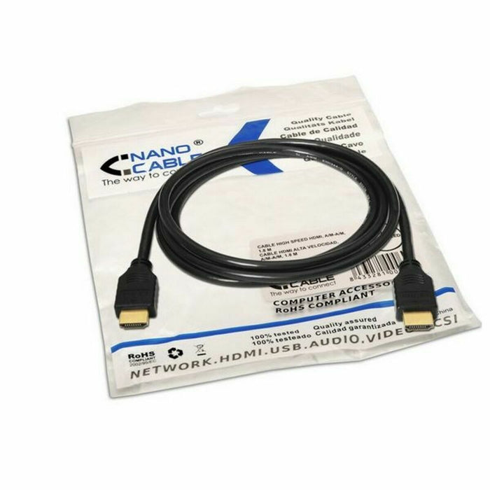 Cablu HDMI NANOCABLE 10.15.1702 1,8 m v1.4 Negru 1,8 m