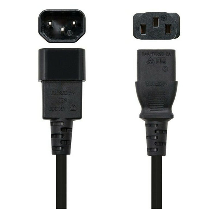 Cablu de Alimentare NANOCABLE 10.22.0202 1,5 m 1500W Negru