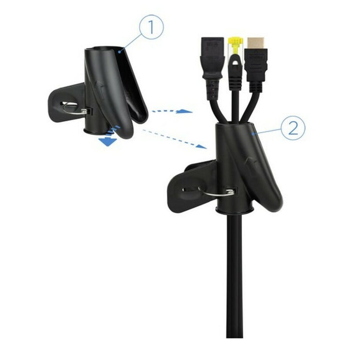 Organizator de Cable NANOCABLE 10.36.0001-BK Ø 2,5 cm (1 m) Negru Plastic