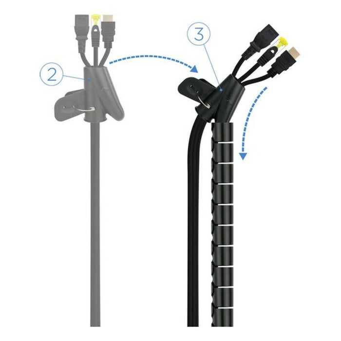 Organizator de Cable NANOCABLE 10.36.0001-BK Ø 2,5 cm (1 m) Negru Plastic
