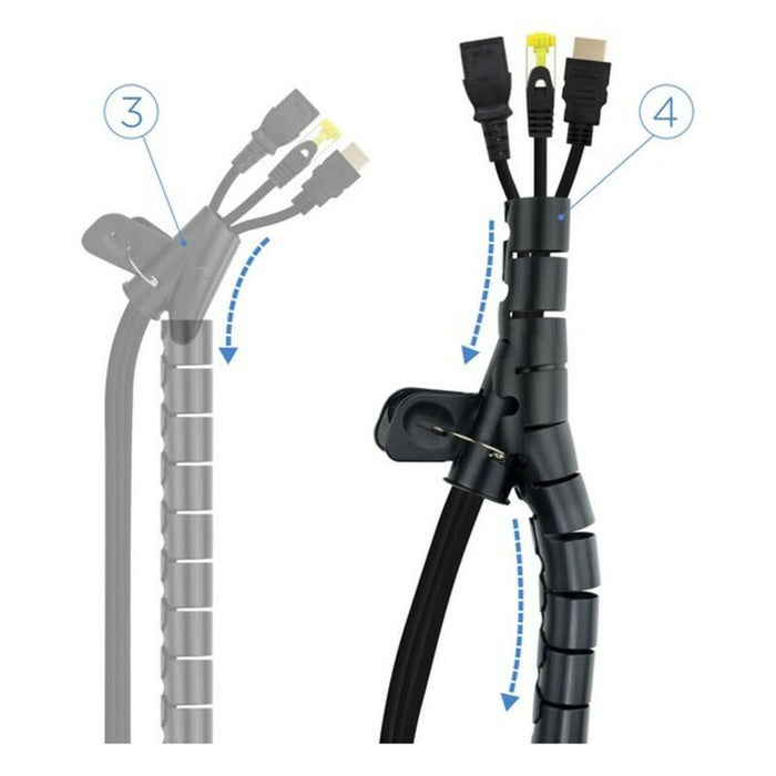 Organizator de Cable NANOCABLE 10.36.0001-BK Ø 2,5 cm (1 m) Negru Plastic