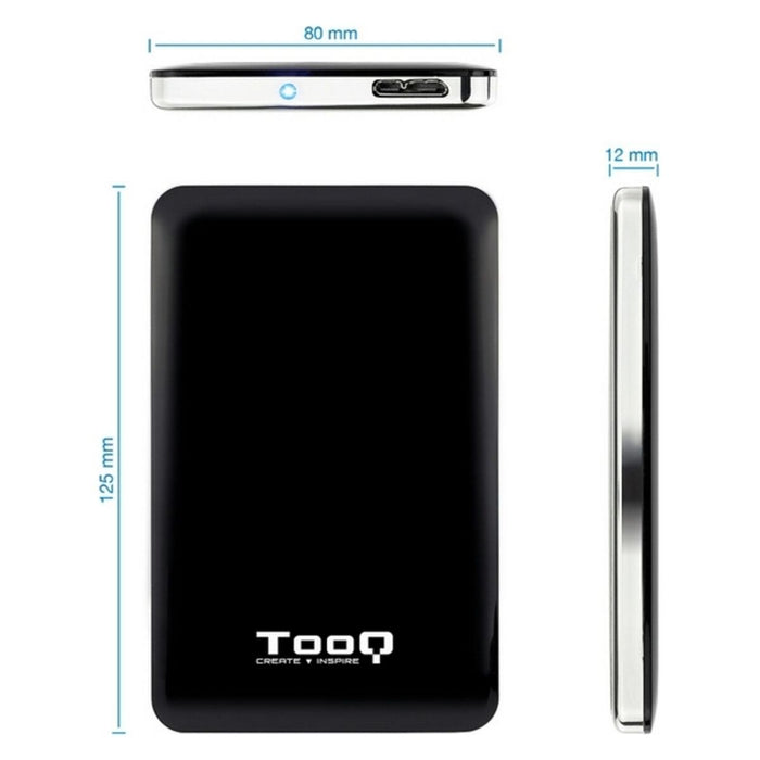 Carcasa HDD TooQ TQE-2538B 2,5" USB 3.0 Negru Negru/Gri USB USB 3.0 USB 3.1 SATA Micro USB B USB 3.2 USB x 1 2,5"