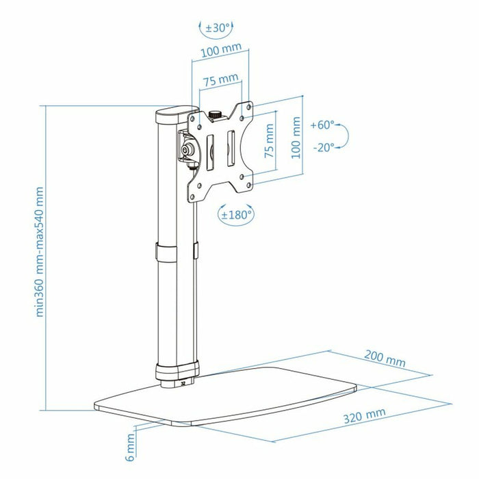 Suport TV TooQ DB1127TN-W 6 Kg 17"-27"