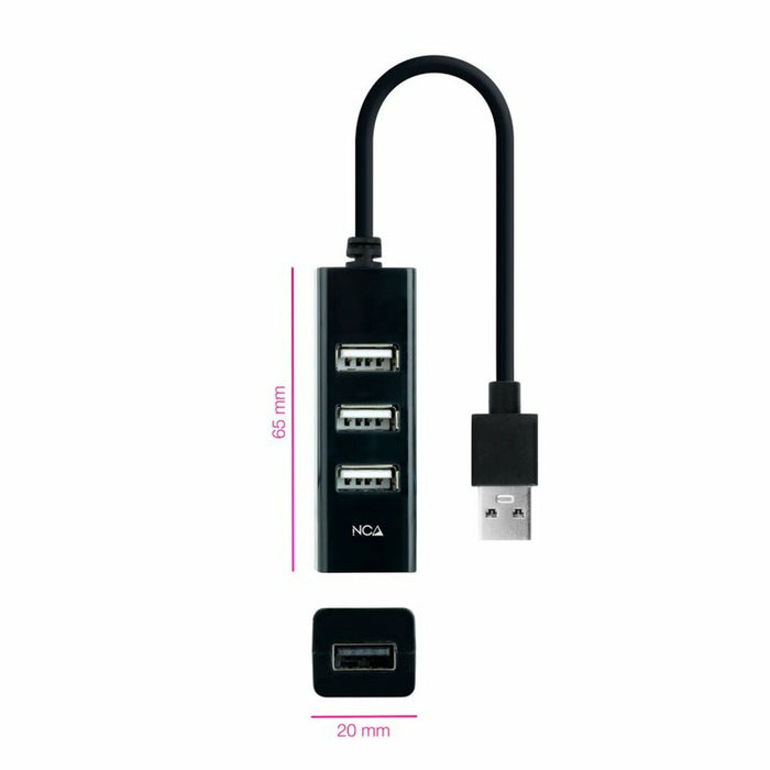 Hub USB NANOCABLE 10.16.4404 Negru