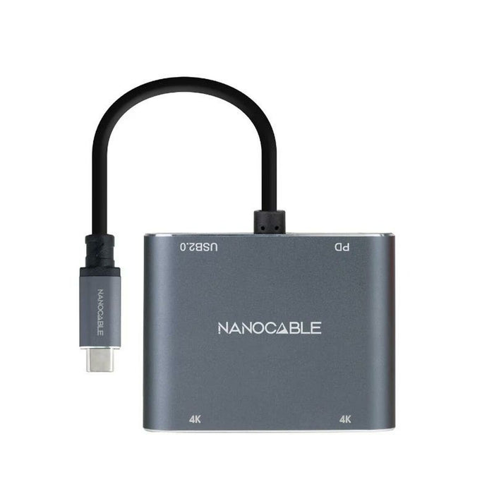 Adaptor USB C la HDMI NANOCABLE 10.16.4305 4K Ultra HD Gri 15 cm