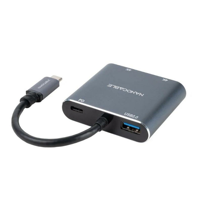Adaptor USB C la HDMI NANOCABLE 10.16.4305 4K Ultra HD Gri 15 cm