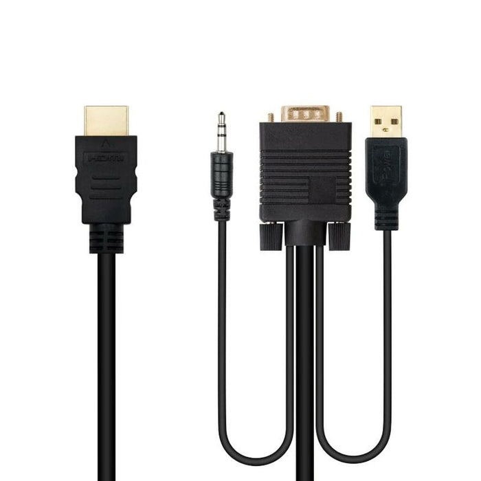 Adaptor HDMI la VGA cu Audio NANOCABLE 10.15.4350 1,8 m Negru