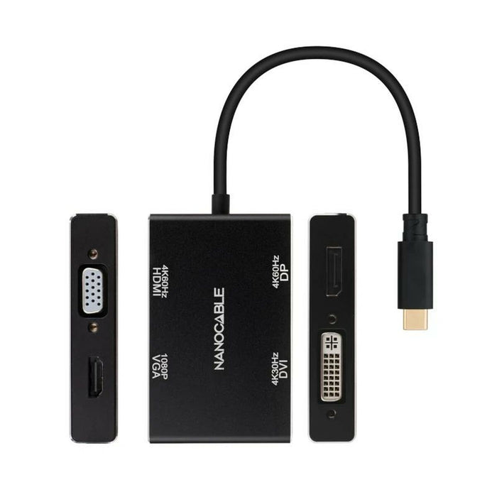 Hub USB-C NANOCABLE 10.16.4307 Negru (1 Unități)