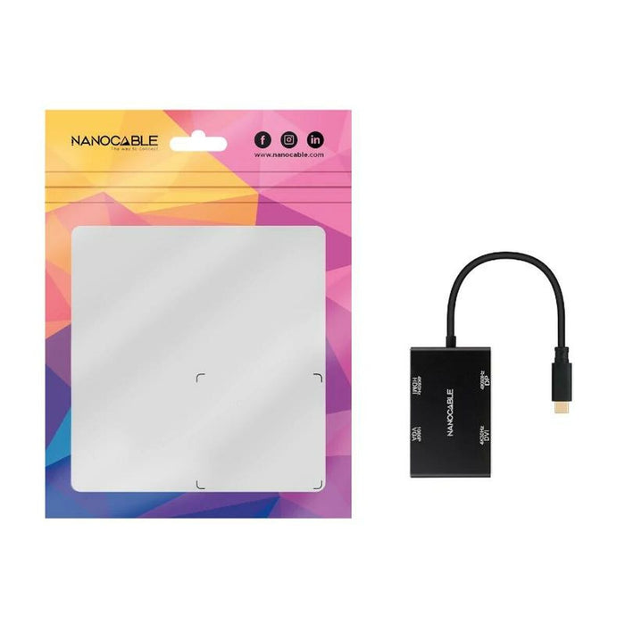 Hub USB-C NANOCABLE 10.16.4307 Negru (1 Unități)