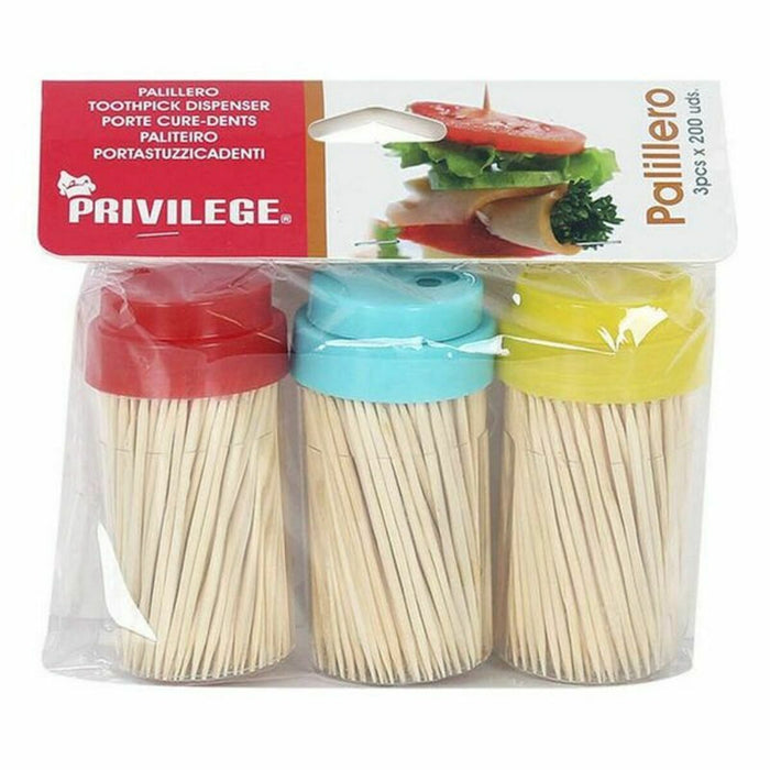 Suport pentru Scobitori Privilege (3 pcs) 14 x 4 x 14 cm (36 Unități)