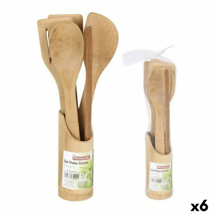 Set de Ustensile pentru Bucătărie Privilege Bambus 30 cm (5 Piese) (6 Unități)
