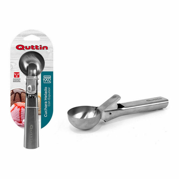 Lingură pentru Înghețată Quttin 62955 Oțel inoxidabil Argintiu 18 x 5 x 4 cm (12 Unități)