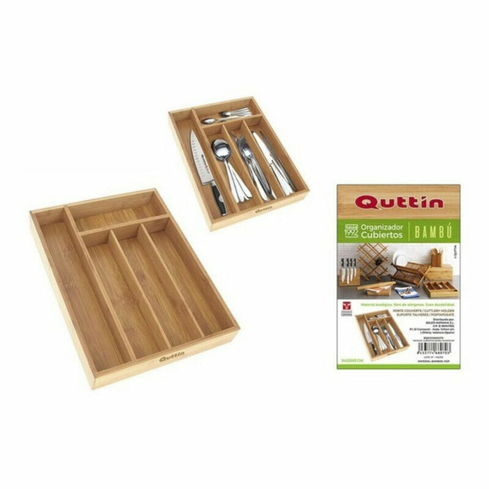 Organizator pentru tacâmuri Quttin Bambus 34 x 26 x 4 cm (8 Unități)