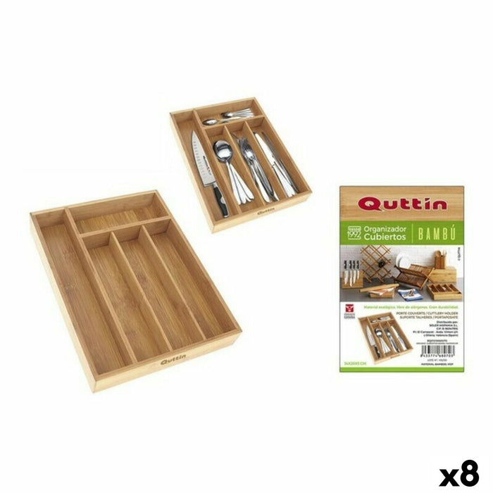 Organizator pentru tacâmuri Quttin Bambus 34 x 26 x 4 cm (8 Unități)