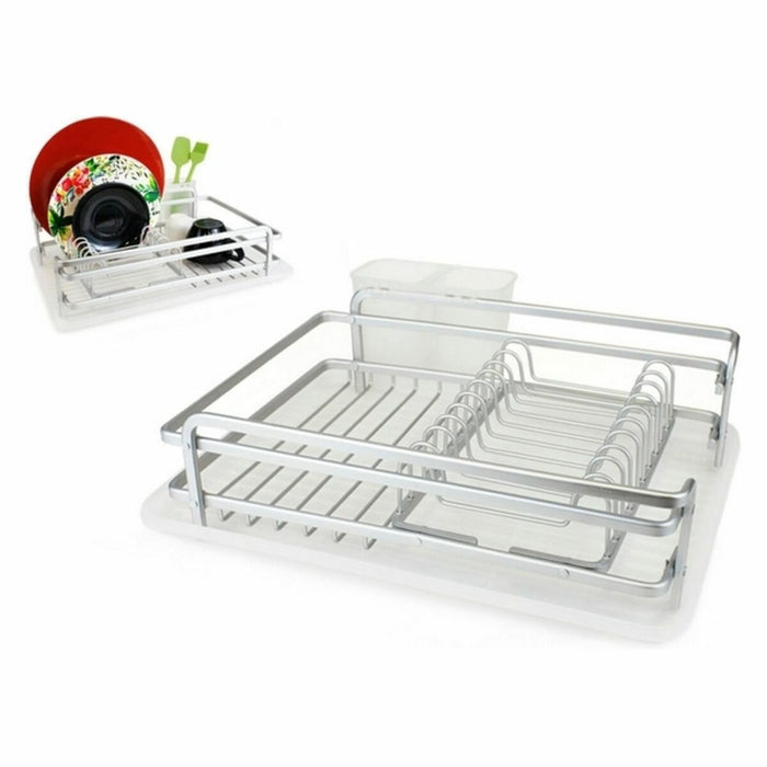 Scurgător de Vase pentru Chiuvetă Confortime Alluma Aluminiu 43 x 32 x 12 cm (4 Unități)