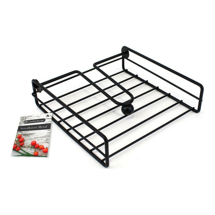 Suport pentru Șervețele Confortime Negru Metal 19 x 19 x 5 cm (12 Unități)