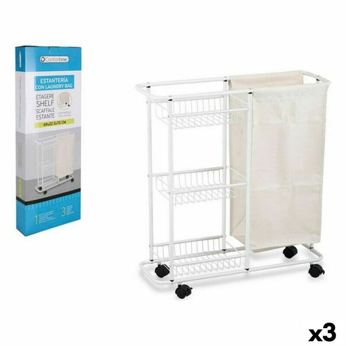 Raft de Baie Confortime Laundry Bag Metal 69 x 22,5 x 75 cm (3 Unități) (69 x 22.5 x 75 cm)