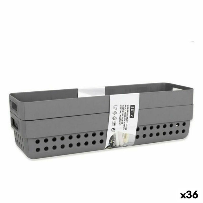 Coș Multifuncțional Confortime 144888 24 x 7,5 x 7 cm (2 Piese) (36 Unități) (24 x 7,5 x 5 cm)
