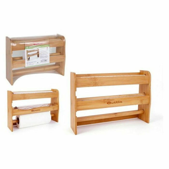 Suport pentru Role de Hârtie de Bucătărie Quttin 144914 Bambus 36 x 10 x 25,5 x 10 cm (6 Unități)