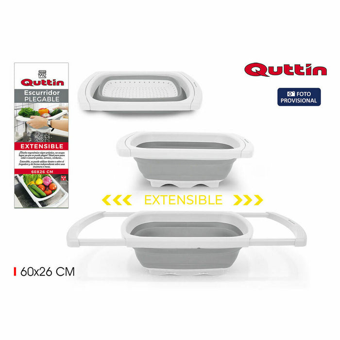 Scurgător de Bucătărie Pliabil Quttin Extensibil 60 x 26 cm (12 Unități)