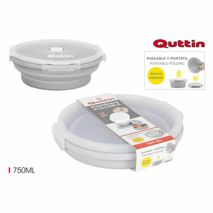 Cutie pentru Prânz Quttin Roșu Silicon 750 ml 17 x 7 cm (12 Unități)