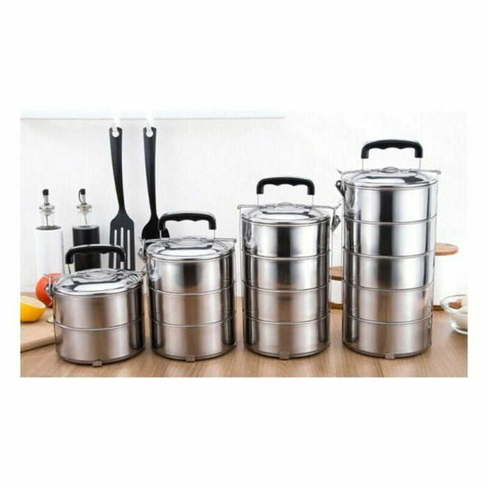 Set de Cutii pentru Prânz Privilege Oțel inoxidabil Stivuibil Oțel 14 cm (6 Unități) (3 pcs)