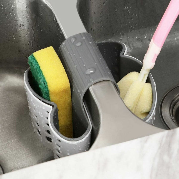 Suport de Bureți de Vase pentru Chiuvetă Quttin Double Alb 15 x 9 x 12 cm (12 Unități)