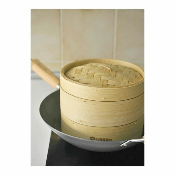 Aparat De Gătit Cu Aburi Quttin 2 nivele Bambus 20 x 15 cm (12 Unități) (19-17 x 15.5 cm)