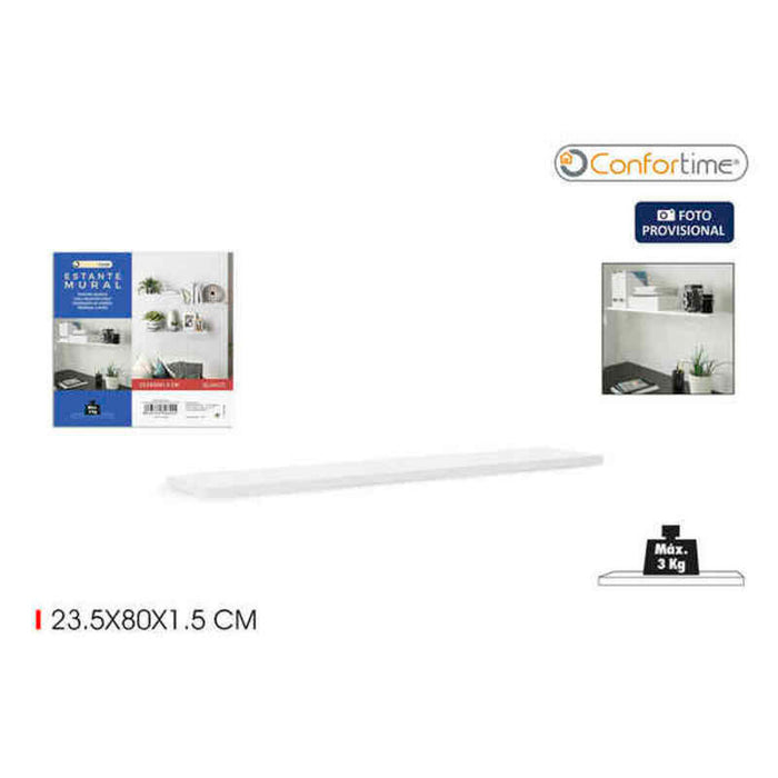 Rafturi Confortime Mural Alb Plutitor Lemn MDF (23,5 x 80 x 1,5 cm)