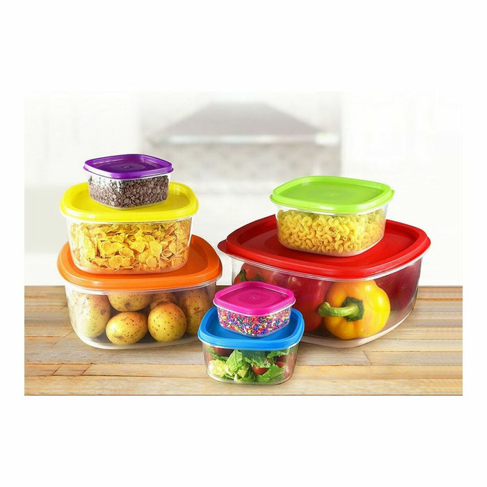 Set de Cutii pentru Prânz Privilege Multicolor Stivuibil Pătrat 7 Piese (12 Unități)