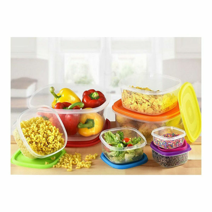 Set de Cutii pentru Prânz Privilege Multicolor Stivuibil Pătrat 7 Piese (12 Unități)