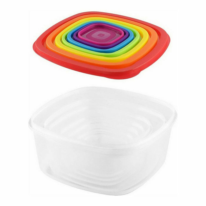 Set de Cutii pentru Prânz Privilege Multicolor Stivuibil Pătrat 7 Piese (12 Unități)