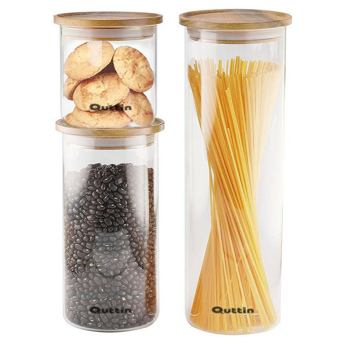 Staniu Quttin Bambus Sticlă borosilicată Stivuibil (10 x 21 cm)