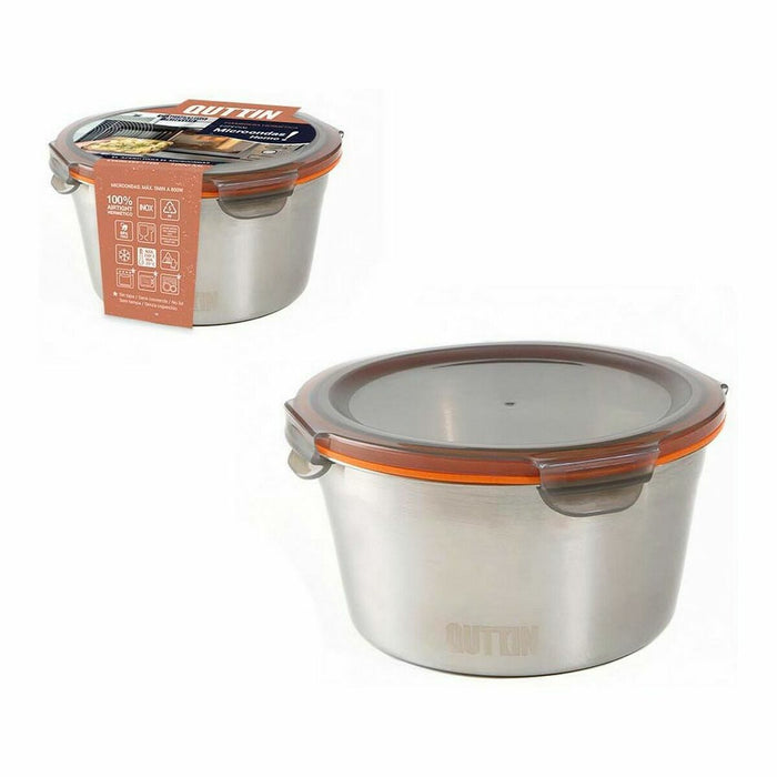 Cutie pentru prânz ermetică Quttin Rotundă Oțel 1L (12 Unități)