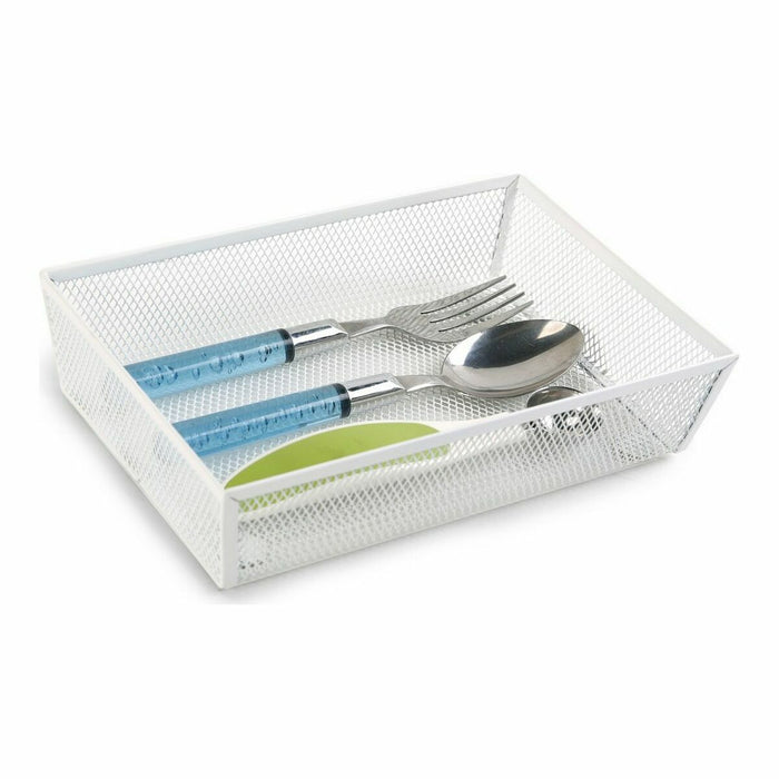 Organizator pentru tacâmuri Confortime Metal Alb 21,8 x 15,24 x 5,2 cm (12 Unități)